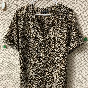 Leopard print blouse size L